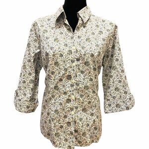‎Lands End No Iron Pinpoint Oxford 3/4 sleeve